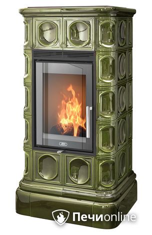 Печь-камин ABX Kaledonie EXclusive, низкая, зеленая в Астрахани